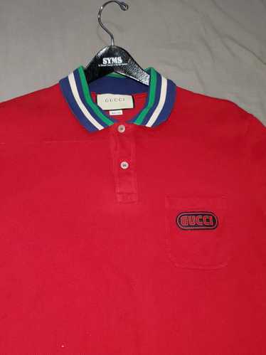 Buy Gucci GG Jacquard Polo Shirt 'Ivory/Red/Ink' - 738440 XKC5P 9182