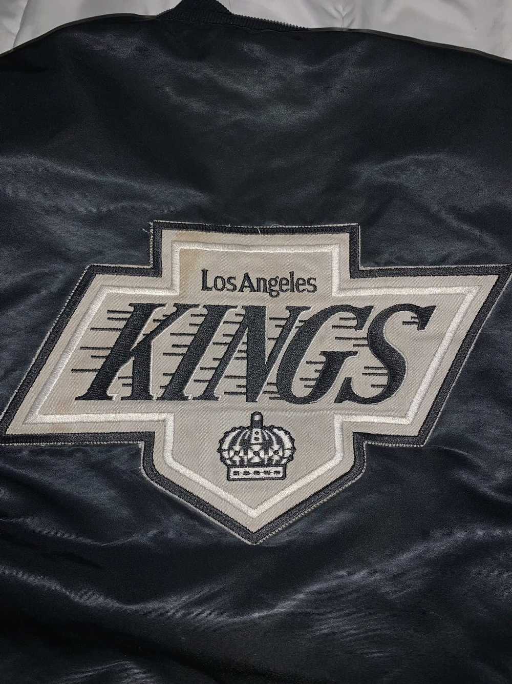 Vintage 90's Starter Jacket LA KINGS NHL Puffer hood big logo M Mens EASY E  NWA