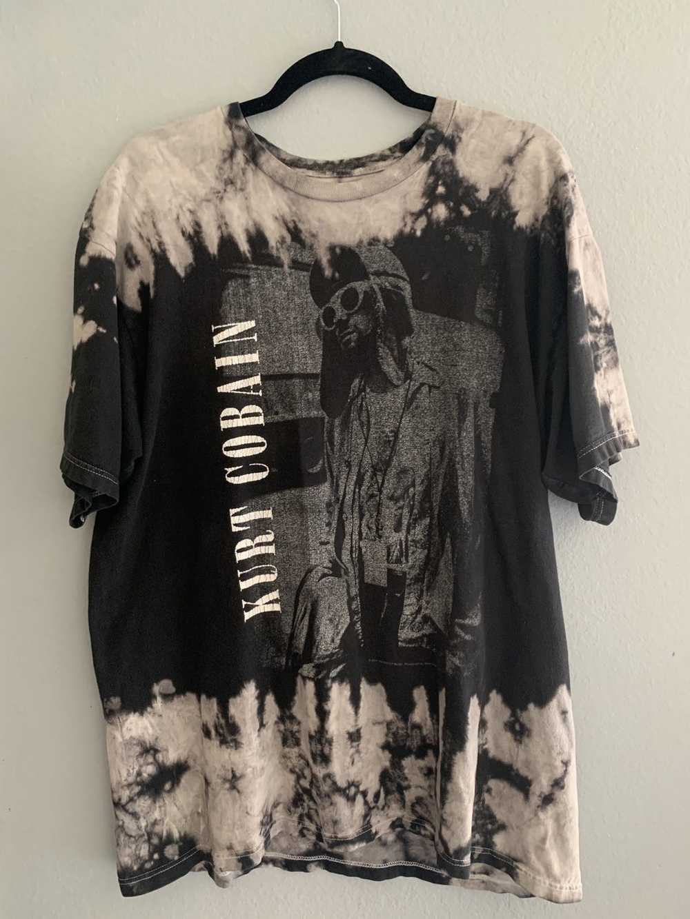 Vintage Kurt Cobain Graphic Bleach Tie-Dye T-Shirt - image 1