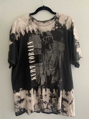 Vintage Kurt Cobain Graphic Bleach Tie-Dye T-Shirt - image 1