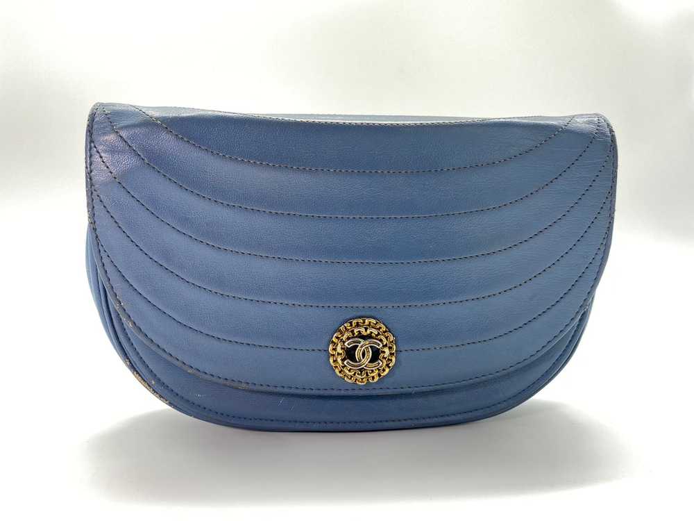 Chanel Blue Lambskin Flap Bag - image 1