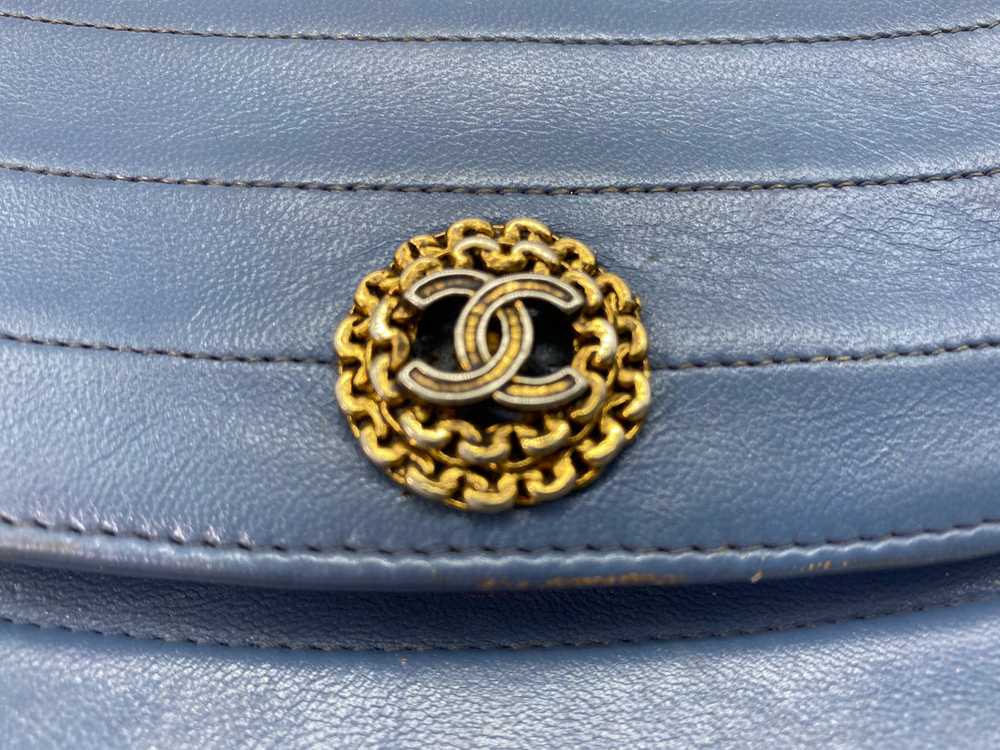 Chanel Blue Lambskin Flap Bag - image 5