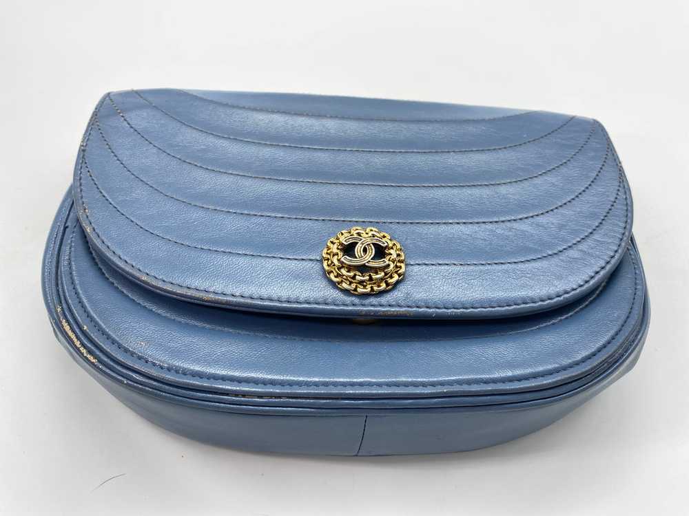 Chanel Blue Lambskin Flap Bag - image 7