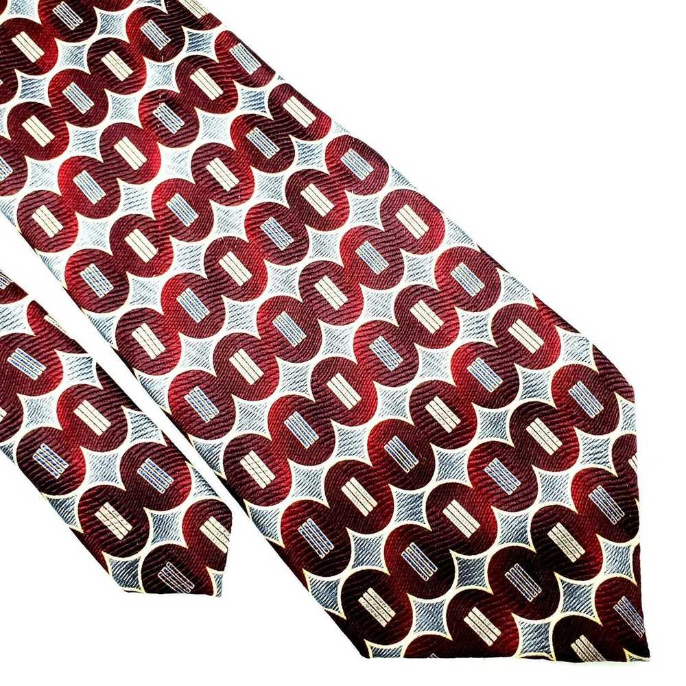Pierre Cardin Pierre Cardin Silk Tie Red Print Ge… - image 1