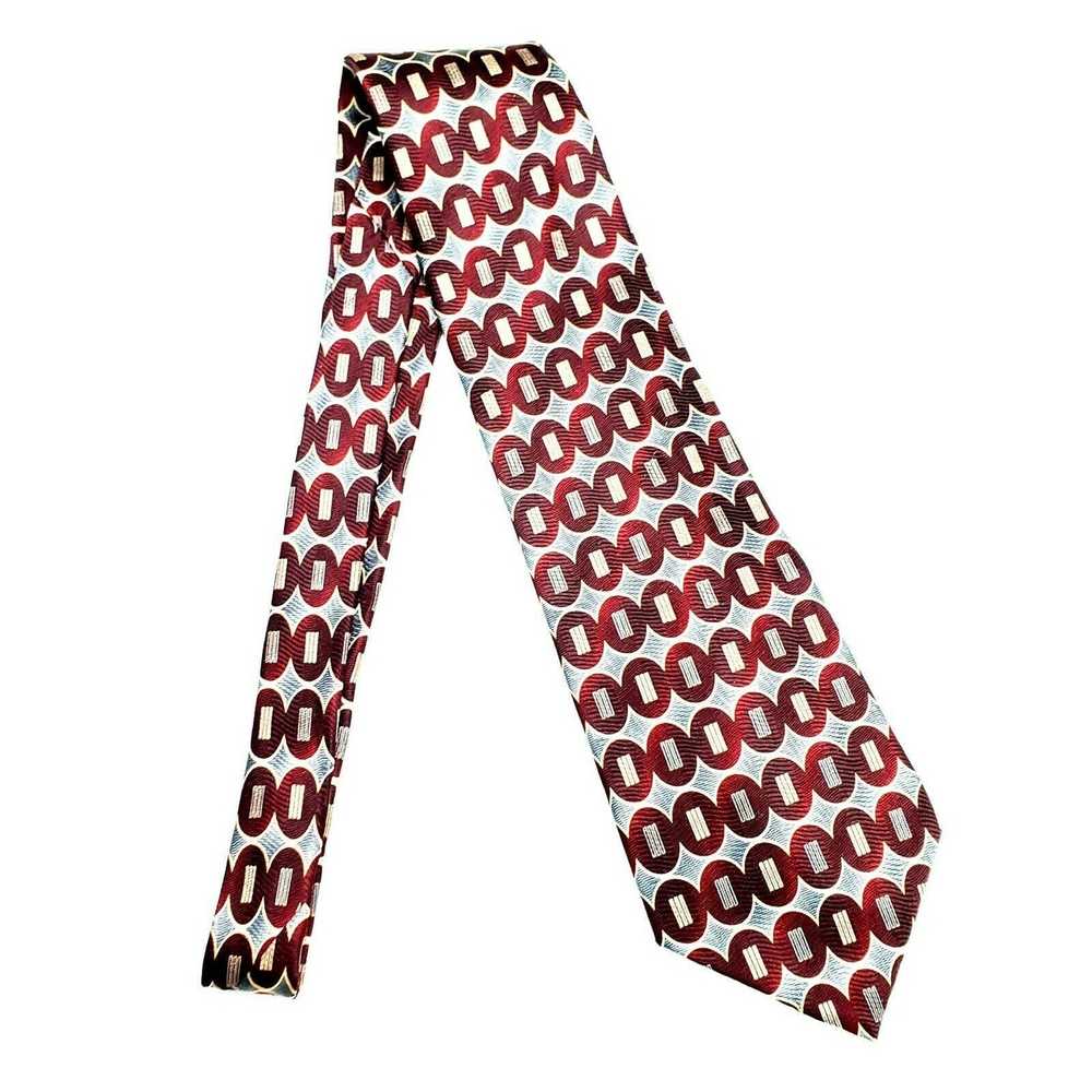 Pierre Cardin Pierre Cardin Silk Tie Red Print Ge… - image 6