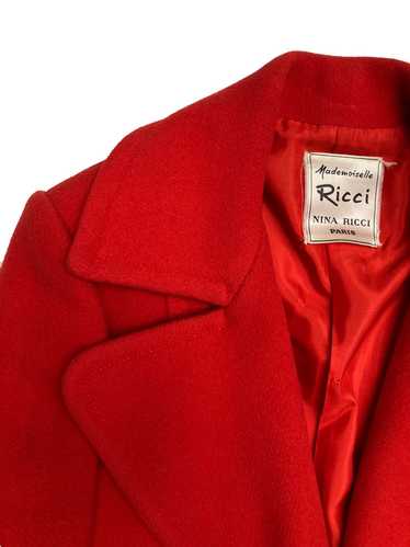 Nina Ricci Red Wool 1960s Coat