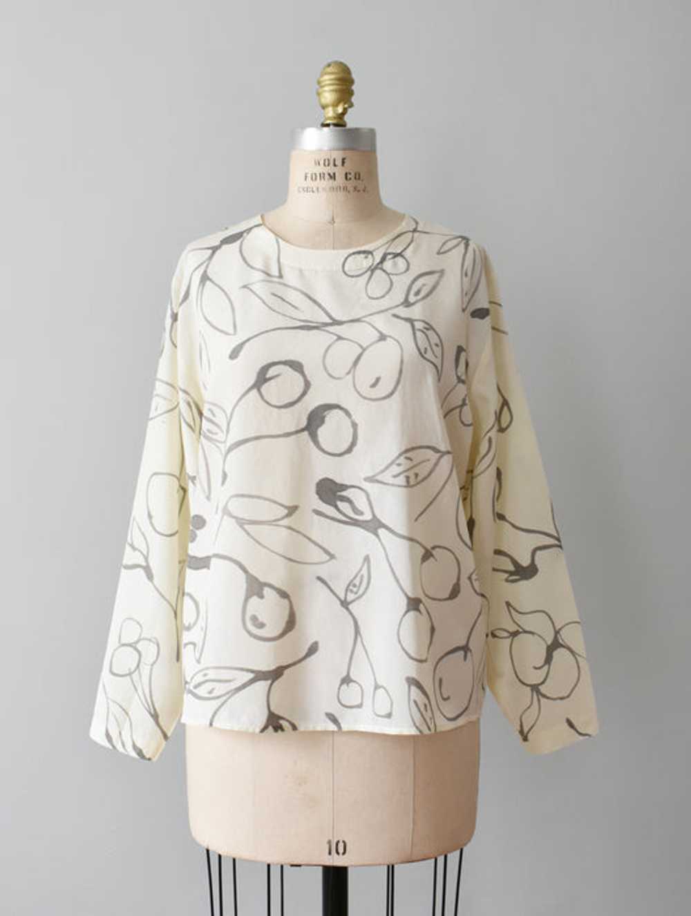 hand-painted vintage silk shirt | sakura - image 3
