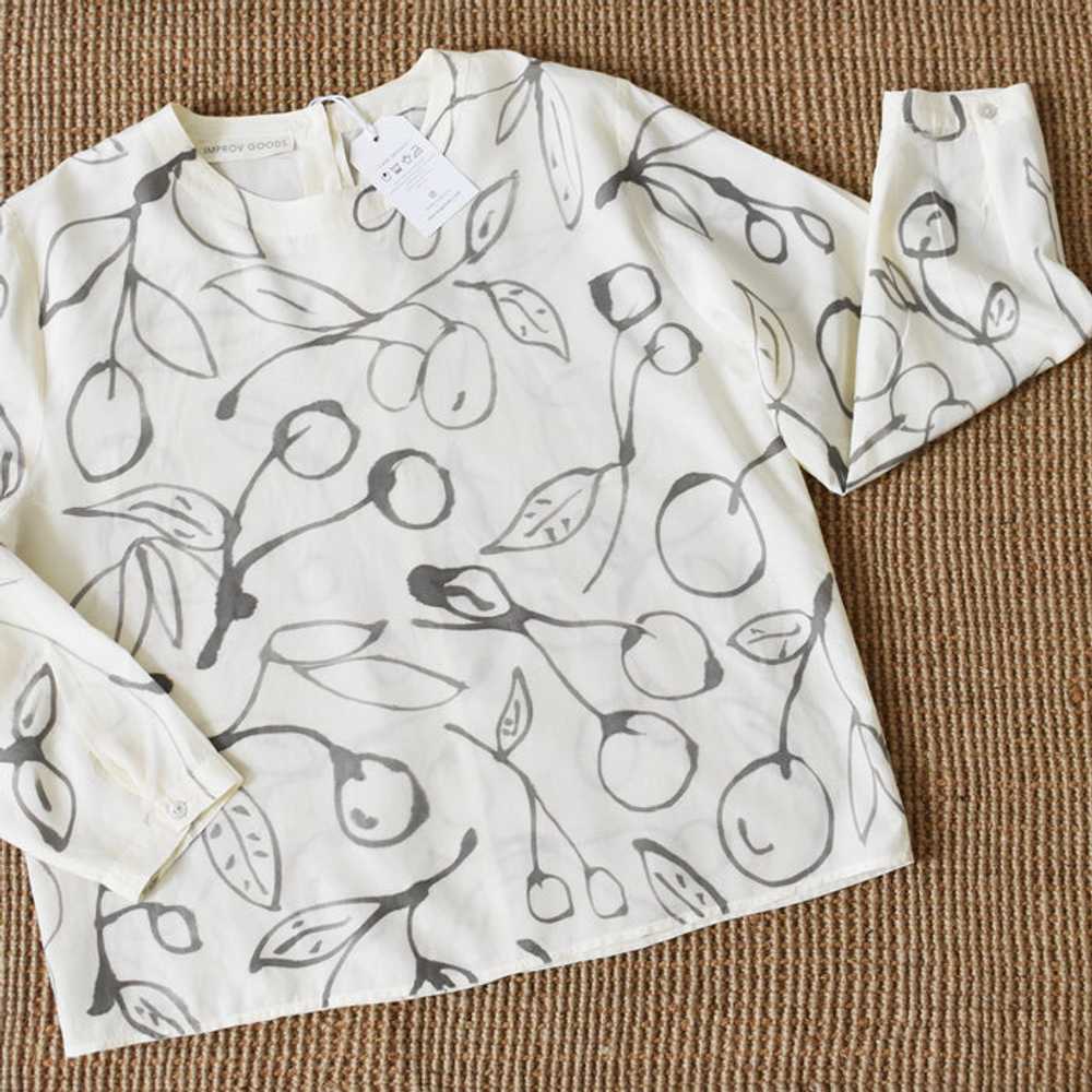 hand-painted vintage silk shirt | sakura - image 4