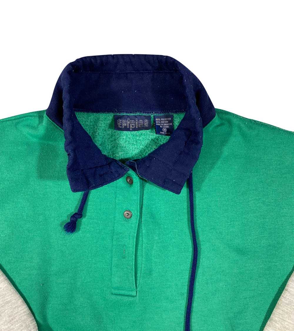 80s Tie neck sweatshirt. medium - image 2
