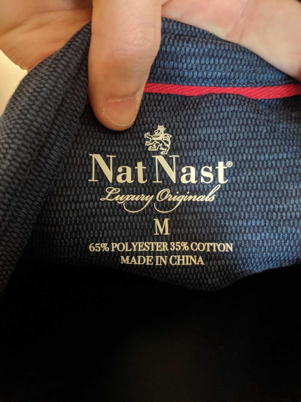 Nat Nast Heather blue contrast stitch polo shirt - image 3