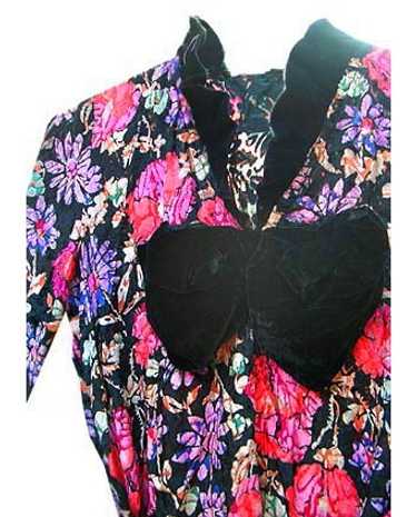 Cut-velvet blouse with bow