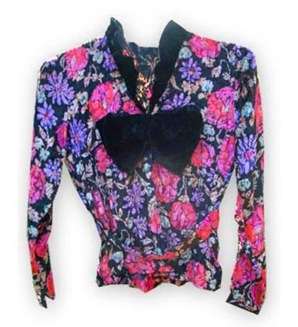 Cut-velvet blouse with bow - image 5