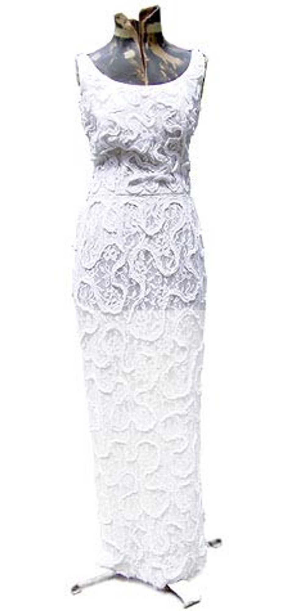 Ribbon-worked lace gown - image 1