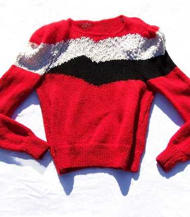 Colorblock textured sweater