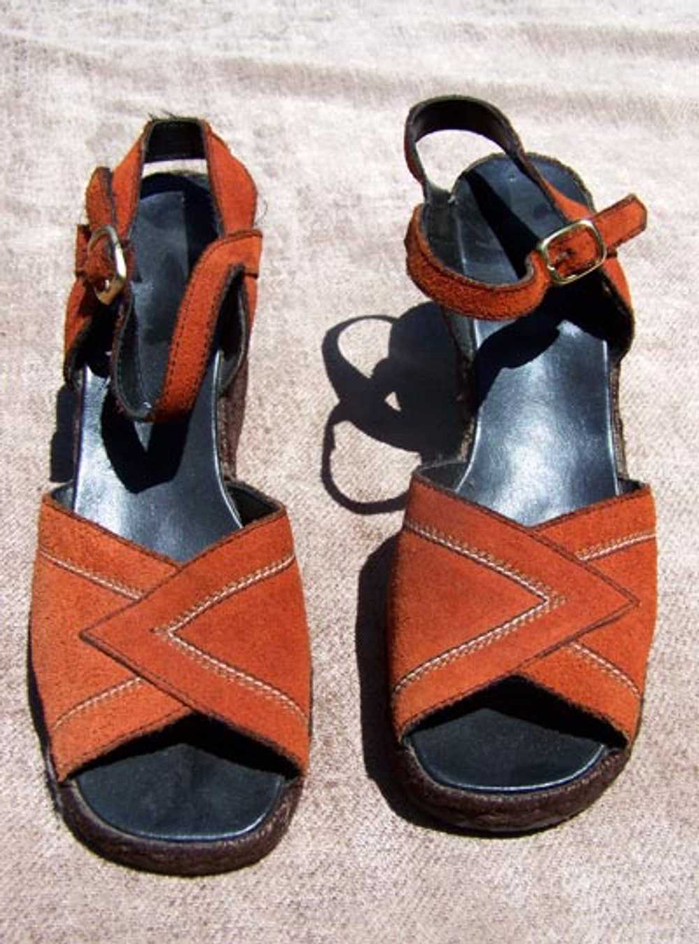 Suede platform sandals - image 2