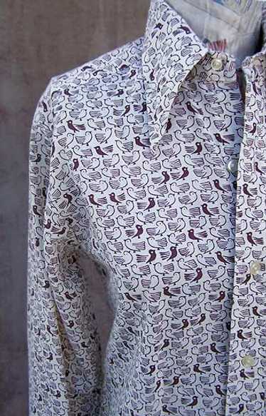 Jordan Marsh bird-print shirt