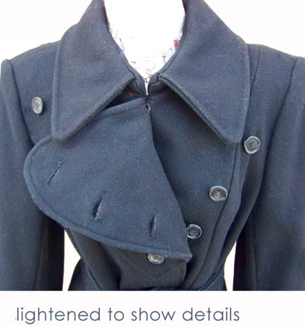 Military-styled belted wool coat - image 2