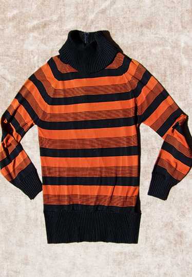 Cowl-neck striped top