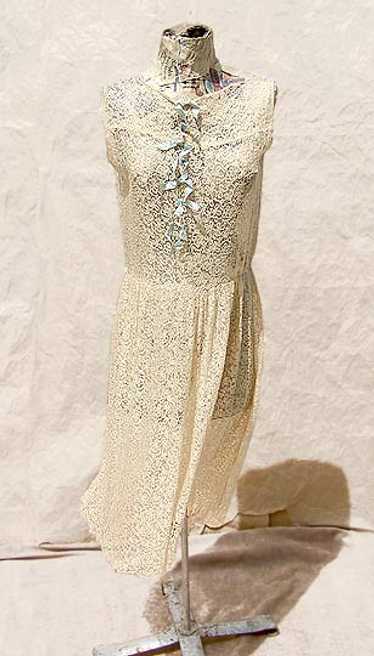 Gold lace flapper dress