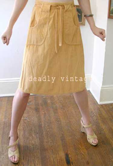 Wide-wale cord wrap-skirt - image 1