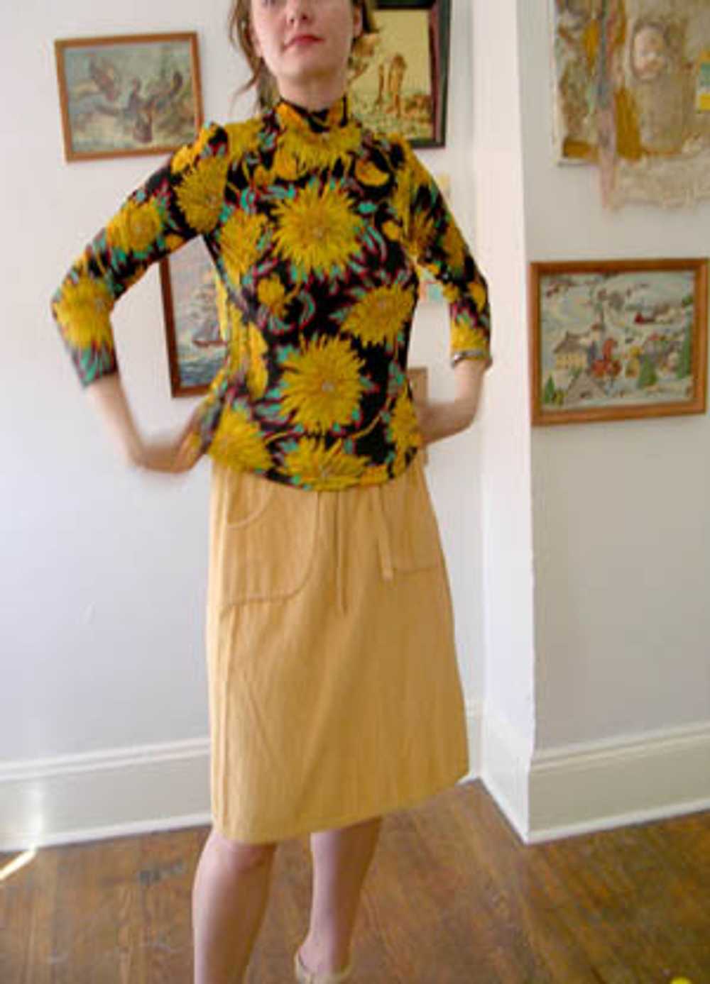 Wide-wale cord wrap-skirt - image 2
