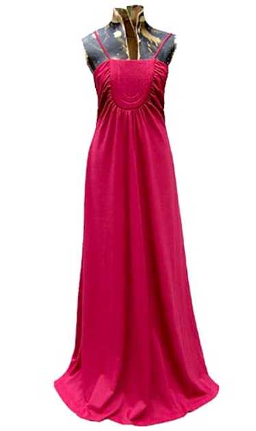 Cranberry trapunto gown