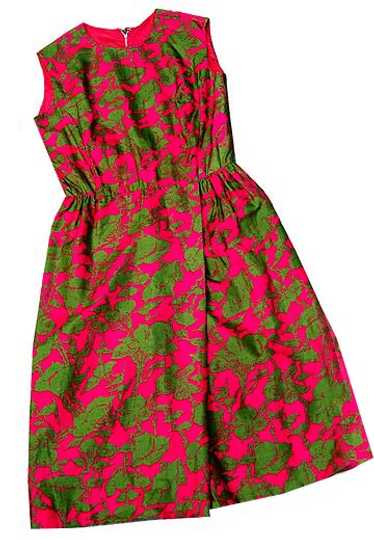 Botanical-print silk dress