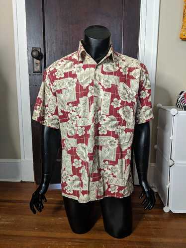 Pierre Cardin × Vintage Red floral Hawaiian shirt - image 1