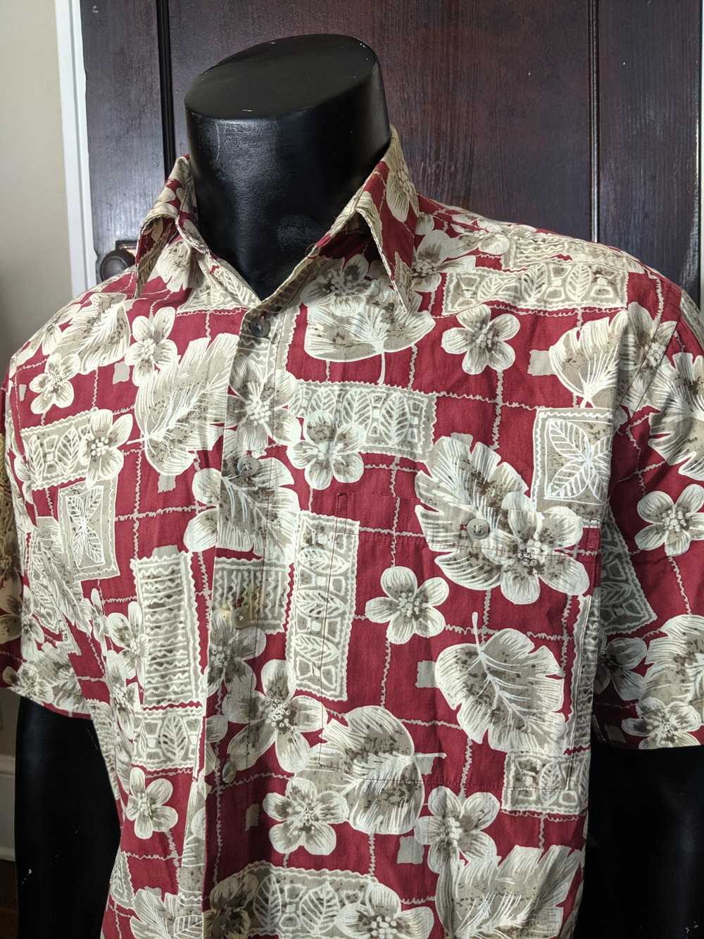 Pierre Cardin × Vintage Red floral Hawaiian shirt - image 5