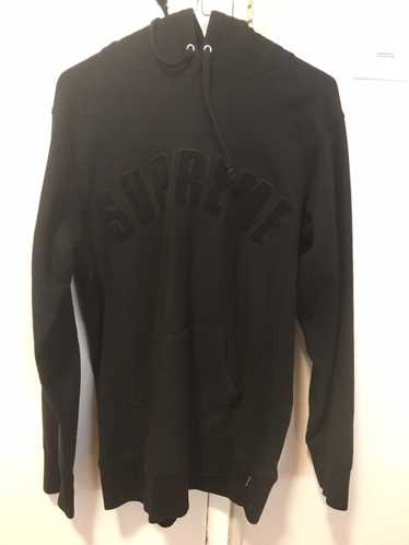 国内正規品 supreme shenille arc logo hooded sweatshirt black S