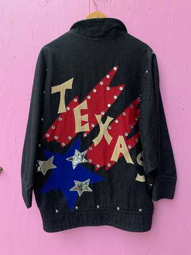 AWESOME TEXAS THEMED DENIM JACKET WITH SILVER STAR