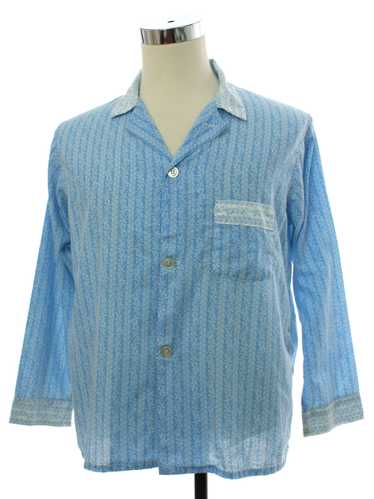 1960S Foulard Printed Cotton Men's Pajamas Set 