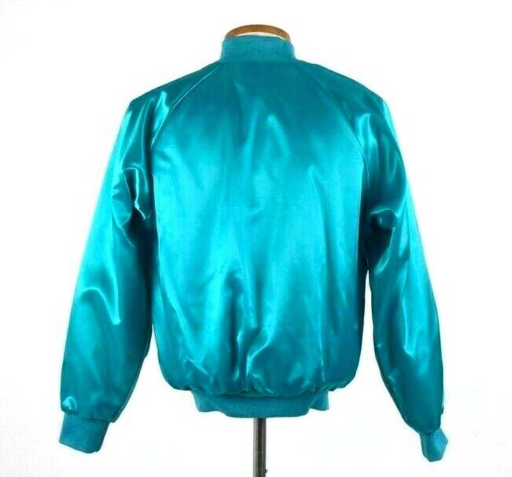 Vintage 90s Green Satin Jacket Windbreaker Shrine… - image 2