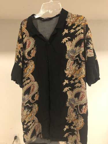 Bershka Black Dragon Tiger Button up - image 1