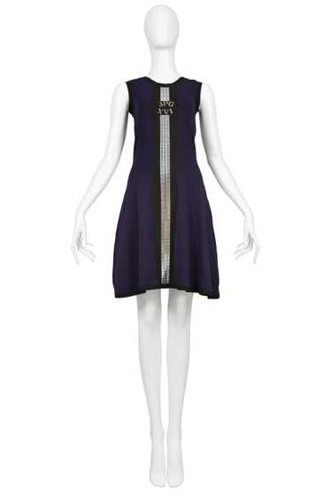 GAULTIER BLUE MINI DRESS WITH SILVER DETAILING