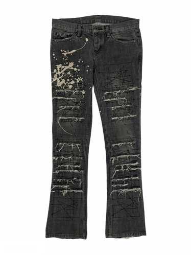 paint splatter distressed jeans