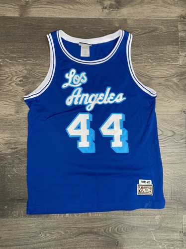Los Angeles Lakers Hardwood Classics Throwback Blue Warm Up Jersey  Men's XL
