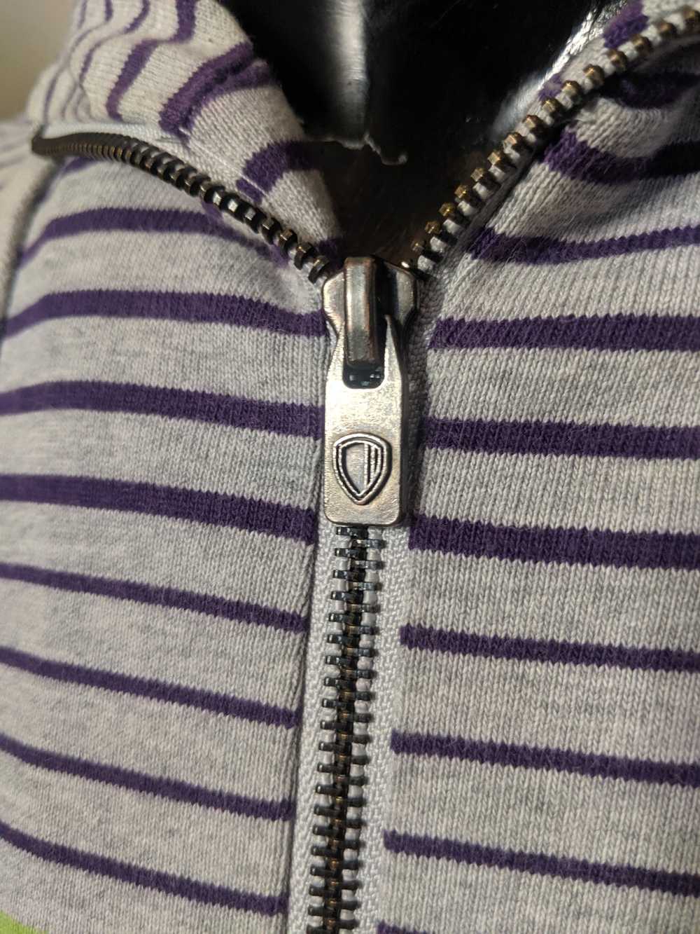 Ben Sherman Striped logo knit zip-up hoodie - image 3