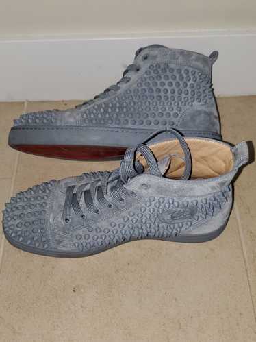 Mens Christian Louboutin Suede Gray Swarovski Strass Sneakers Size 41.5  ($3295)