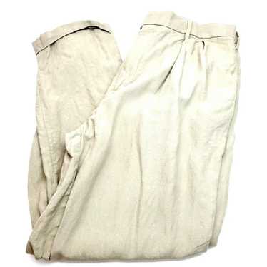 Tapered Leg Dress Pants Men's 36x29 Tan Pleated Front Cuffed Hem
