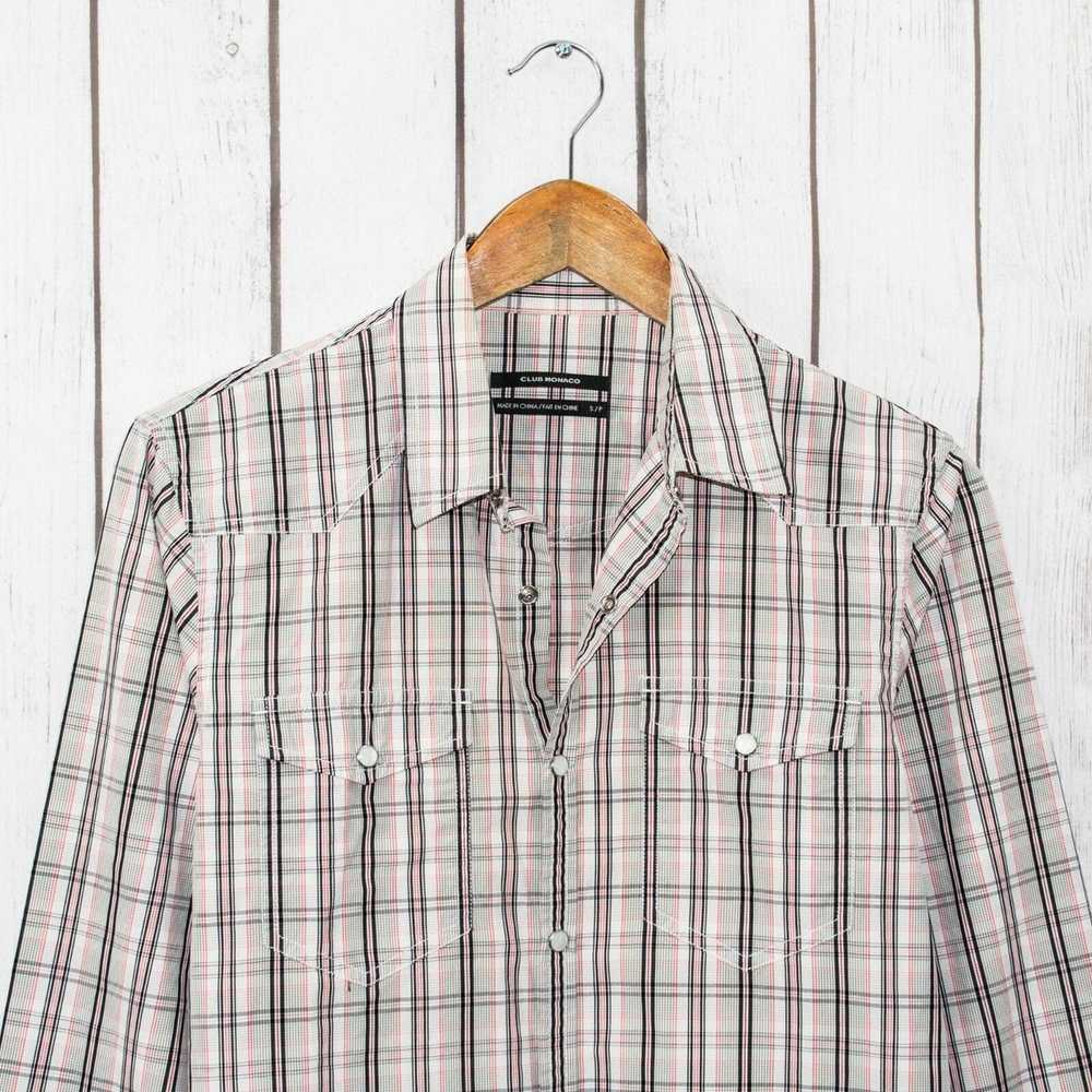 Club Monaco Men's Western Pearl Snap Shirt Gray R… - image 6