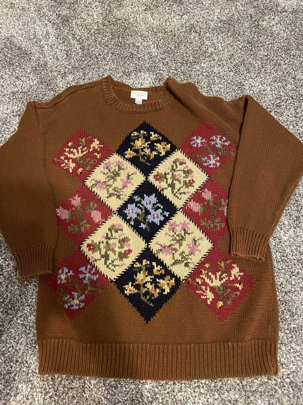 Van Heusen × Vintage Van Heusen Brown Knitted Swe… - image 2