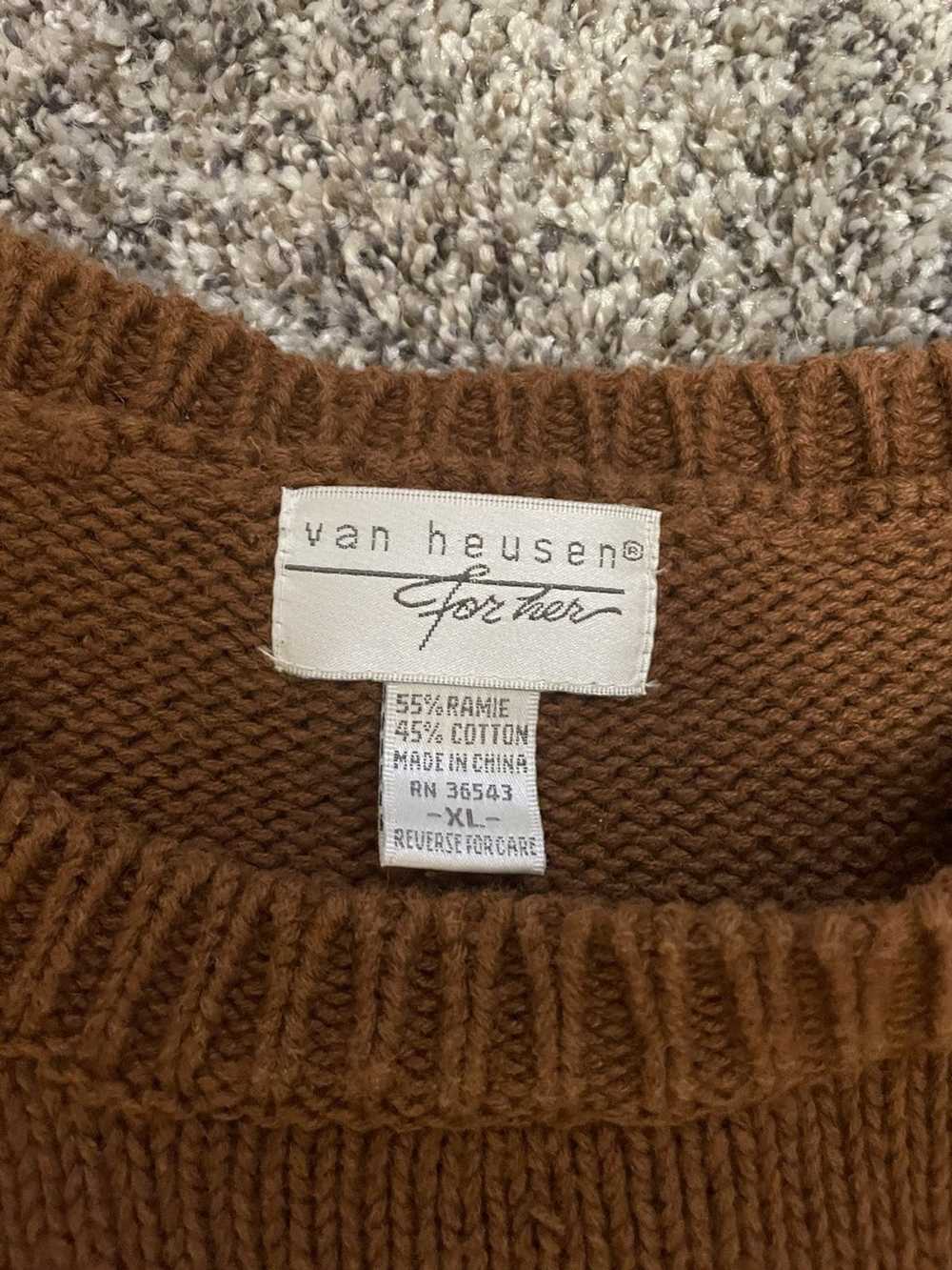Van Heusen × Vintage Van Heusen Brown Knitted Swe… - image 3
