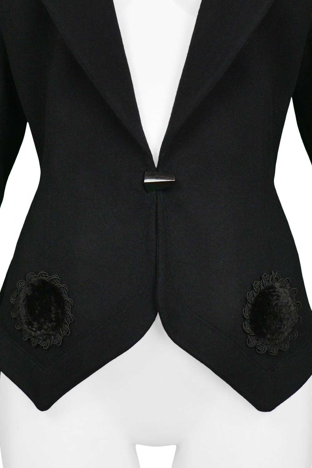 ALAIA BLACK FITTED BLAZER WITH VELVET APPLIQUE 19… - image 5