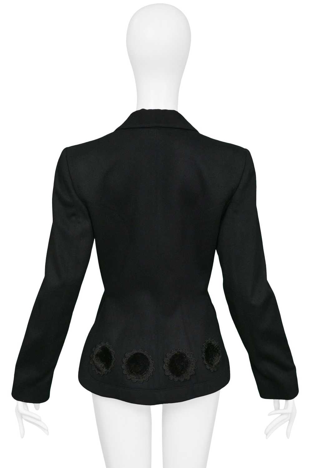 ALAIA BLACK FITTED BLAZER WITH VELVET APPLIQUE 19… - image 6