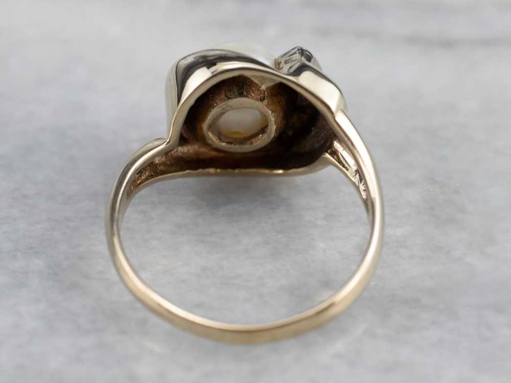 Vintage Pearl and Diamond Ring - image 5
