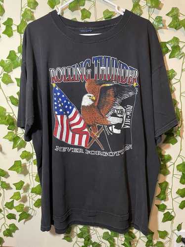 Vintage 90’s Faded rolling thunder american flag e