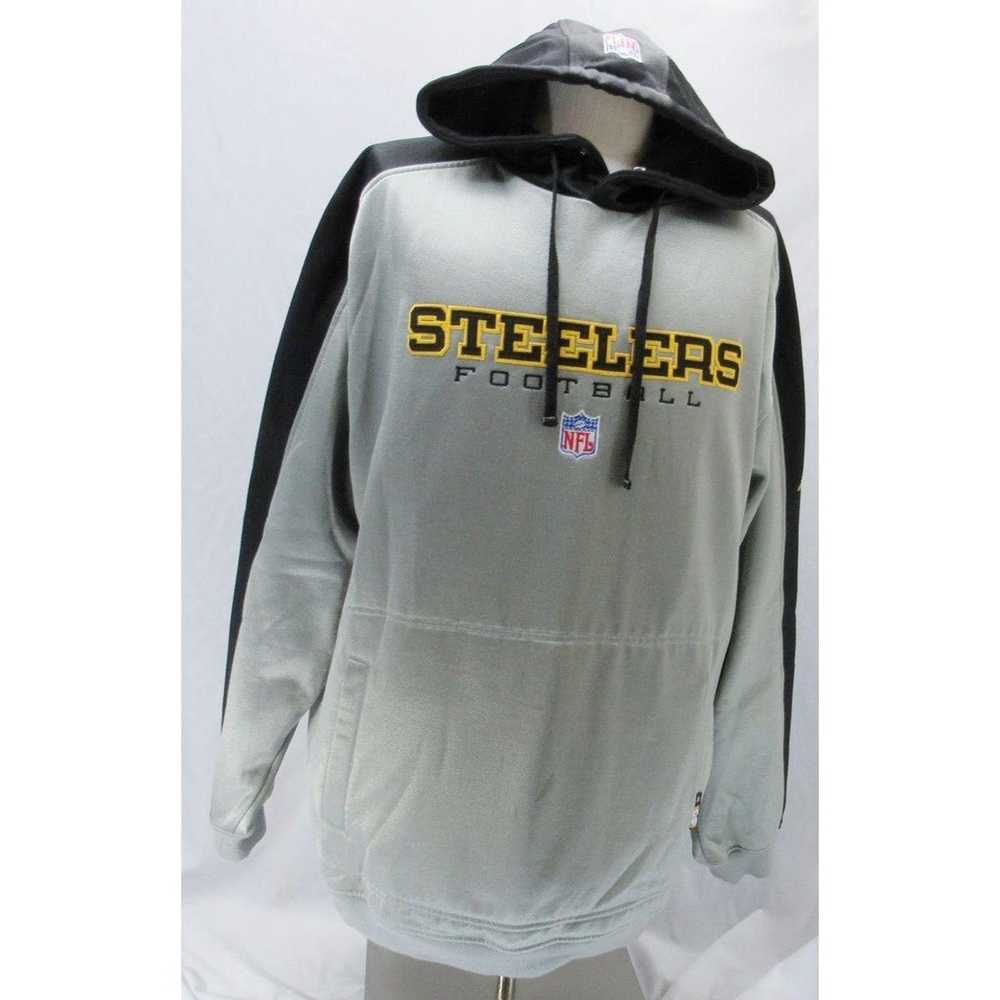 REEBOK NFL Embroidered Pittsburgh Steelers Hoodie Mens L Large Hoodie  Sweatshirt