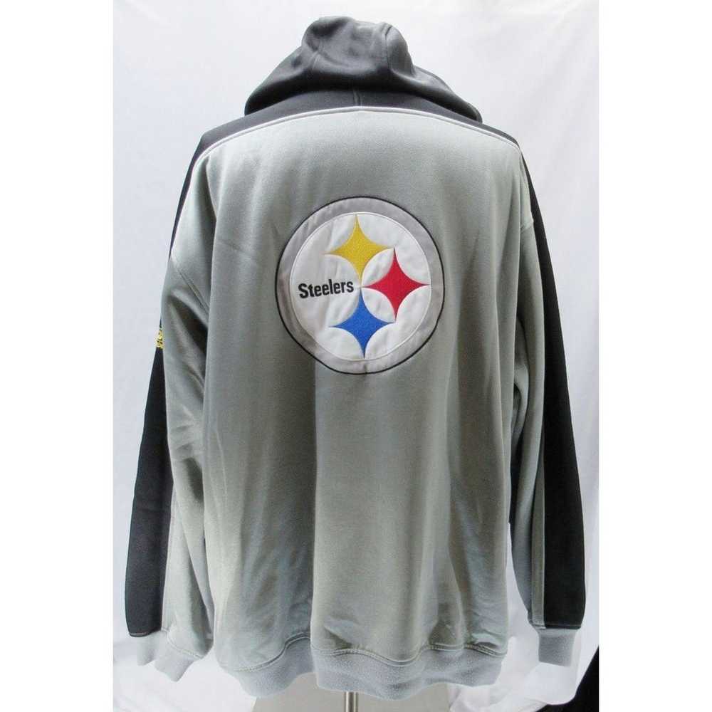 Early 2000s Pittsburgh Steelers Logo Cut & Sew Black Yellow Reebok XL Hoodie