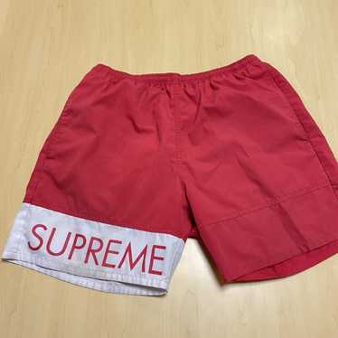 Supreme Floral Nylon Water Shorts Trunks - SS18 - Red - Size M